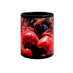 KO | MEN’S BOXER BOXING GLOVES SPORTS CLUB THEME STYLE MUG – 11oz (BLACK CERAMIC FINISH) | CHARGEIT2THAGAME | ELITE ST. – SEASON 1 COLLECTION | The Perfect Gift for Boxers, Boxing Fans & Fighters